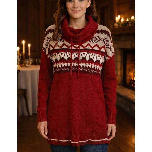 Eddie Bauer Sweaters - Eddie Bauer wool fairisle Cowlneck sweater m